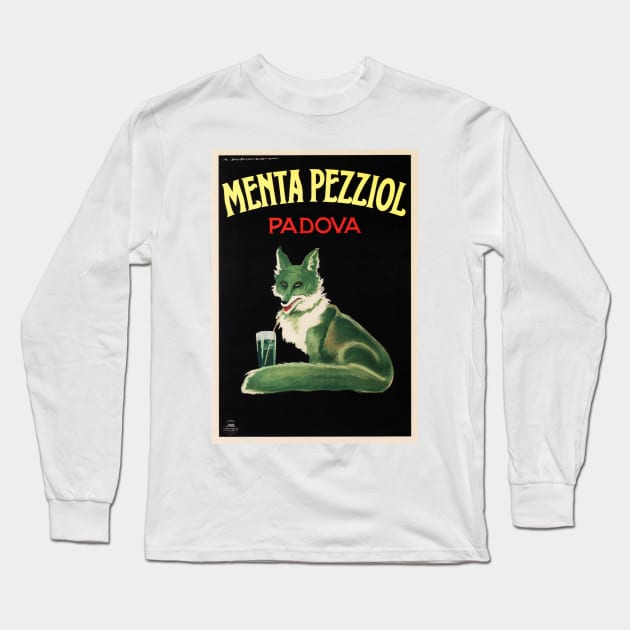 MENTA PEZZIOL Padova Vintage Italian Liqueur Art Deco Style 1922 by Marcelo Dudovich Long Sleeve T-Shirt by vintageposters